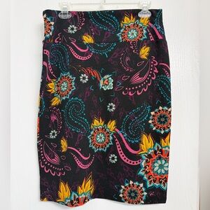 LuLaRoe Paisley Cassie Pencil Skirt (L)